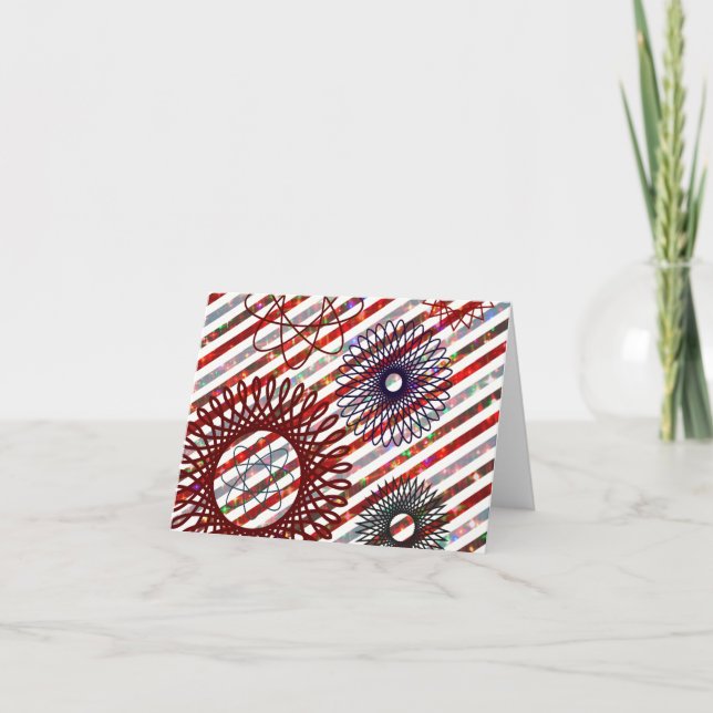 Holiday Stripes and Spirographs Sparkling Pattern (Front)