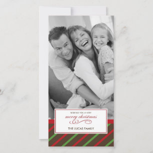 Holiday Stripes Christmas Card