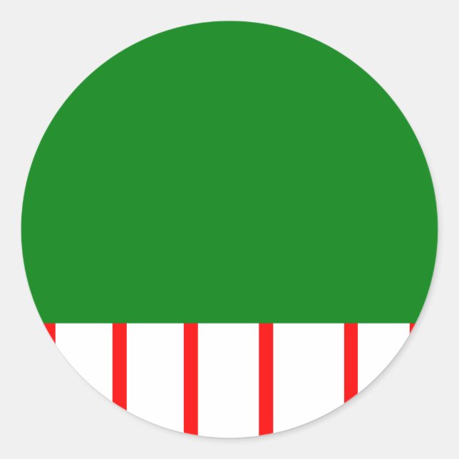 Holiday Stripes Classic Round Sticker (Front)