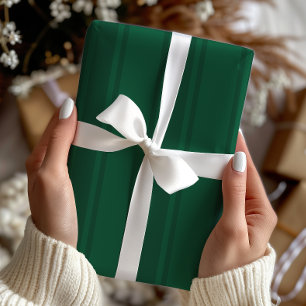 Holiday Stripes Green Wrapping Paper