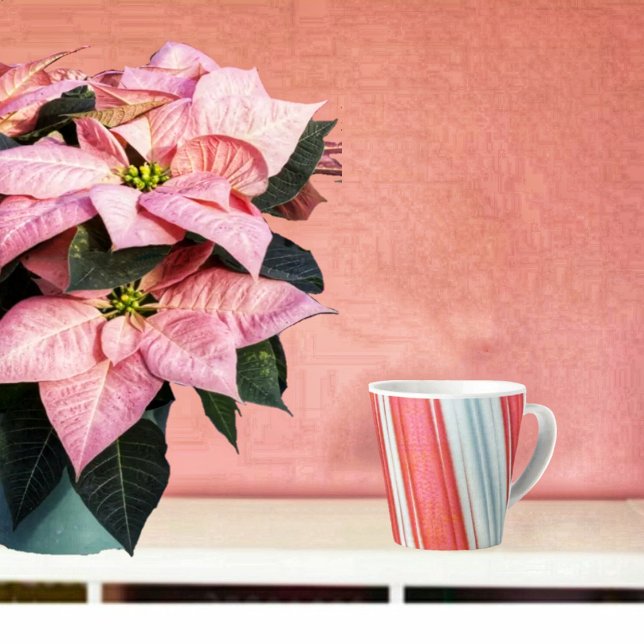 Holiday Stripes Latte Mug (This is a fitting gift for a Christmas Stocking!)