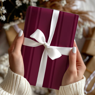 Holiday Stripes Magenta Wrapping Paper