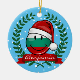 Holiday Style Bulgarian Flag Ceramic Tree Decoration