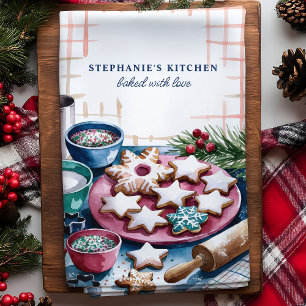 Holiday Sugar Cookies Personalised Christmas Tea Towel