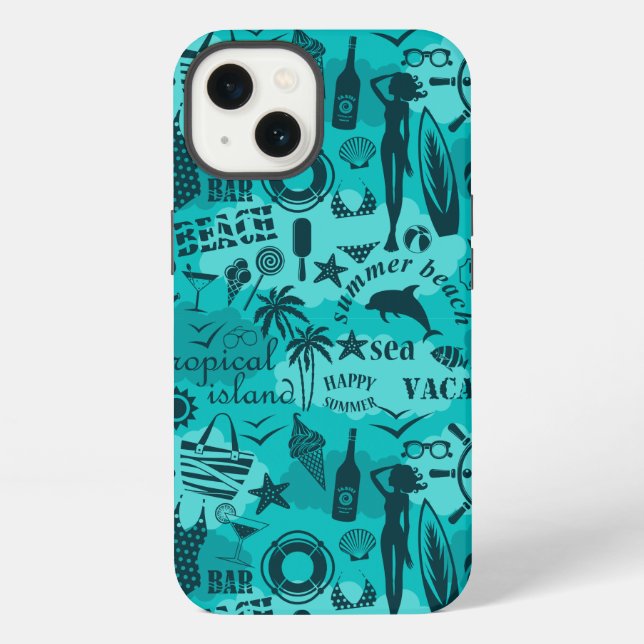 Holiday summer beach pattern      iPhone case (Back)
