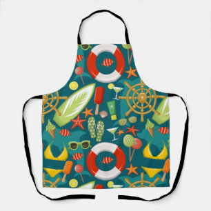 Holiday summer party beach pattern apron