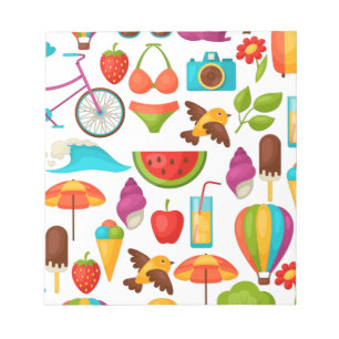 Holiday summer party beach pattern cute     notepad