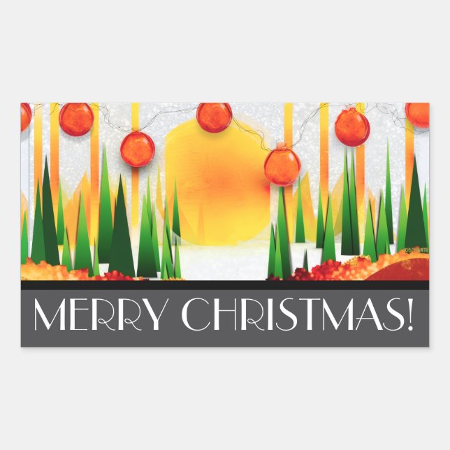 HOLIDAY SUNSHINE WITHIN THE PINES :) RECTANGULAR STICKER (Front)