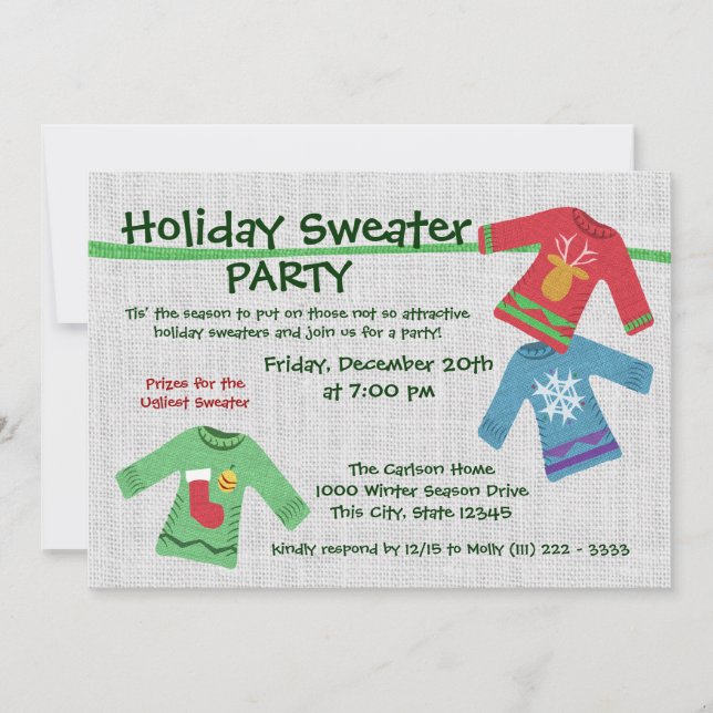 Holiday Sweater Party Invitation (Front)