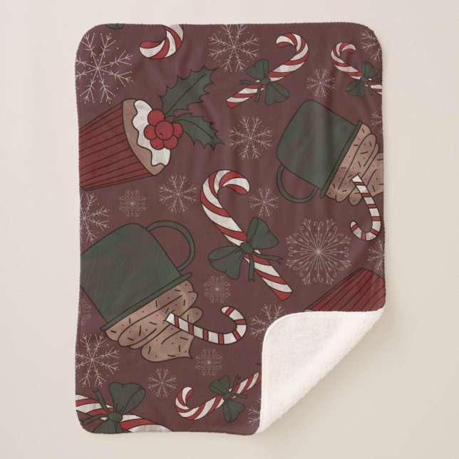 Holiday Sweet Treats  Sherpa Blanket (Front)