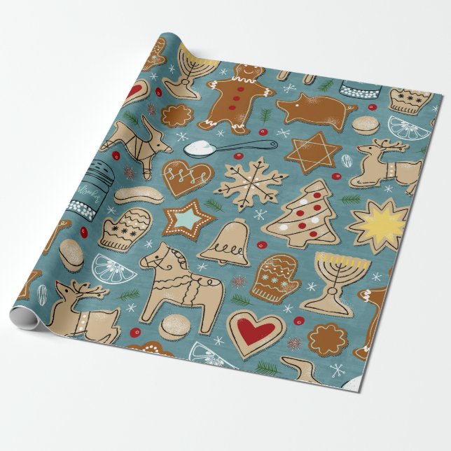 Holiday Sweetness Cookie Baking Wrapping Paper (Unrolled)