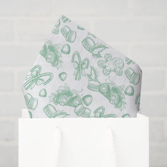Holiday Sweets- Mint (Sheer) Tissue Paper (Gift Bag)