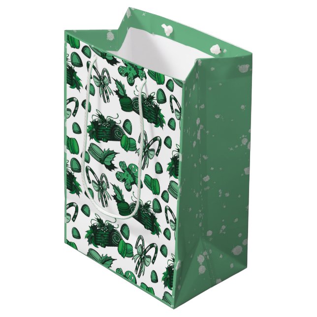 Holiday Sweets- Mint (Solid) Medium Gift Bag (Front Angled)
