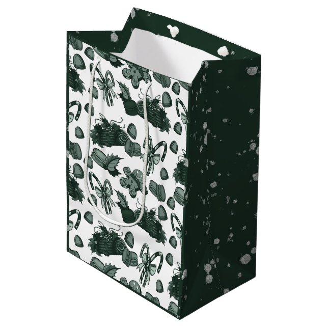 Holiday Sweets- Pine (Solid) Medium Gift Bag (Front Angled)