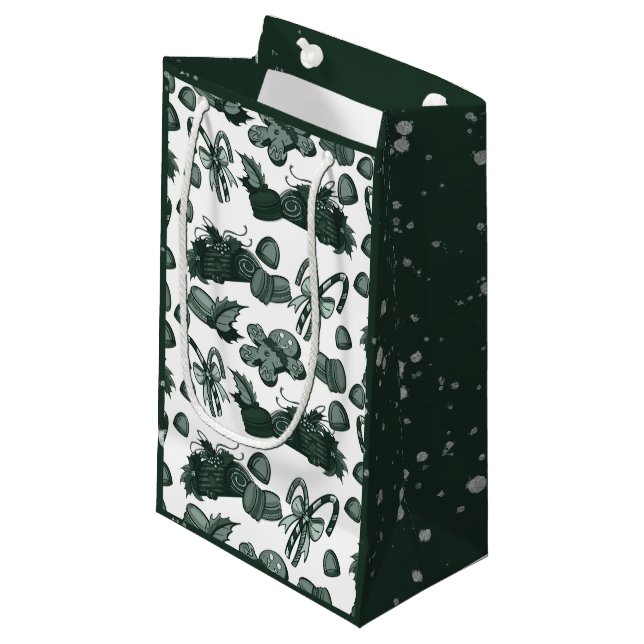 Holiday Sweets- Pine (Solid) Small Gift Bag (Front Angled)