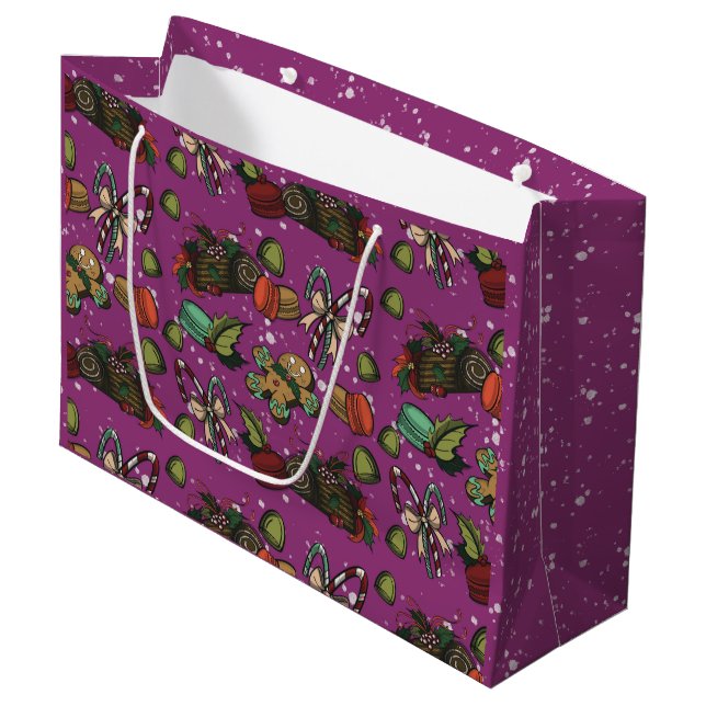 Holiday Sweets- Sugar Plum (Color) Large Gift Bag (Front Angled)