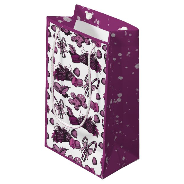 Holiday Sweets- Sugar Plum (Solid) Small Gift Bag (Front Angled)