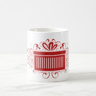 Holiday Swirls Present Mug, Red Coffee Mug