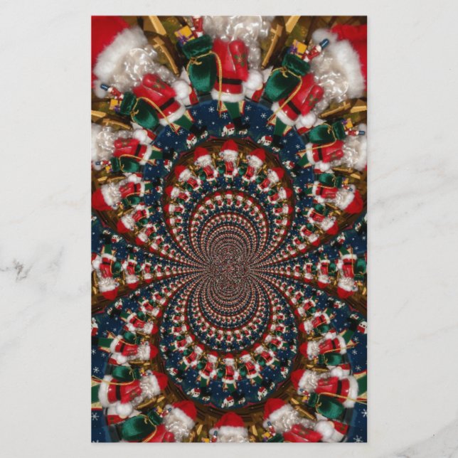 Holiday Swirls: Retro Christmas Art Stationery Set (Front)