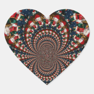 Holiday Swirls: Retro Christmas Art Stationery Set Heart Sticker