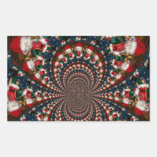Holiday Swirls: Retro Christmas Art Stationery Set Rectangular Sticker