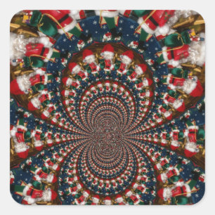 Holiday Swirls: Retro Christmas Art Stationery Set Square Sticker