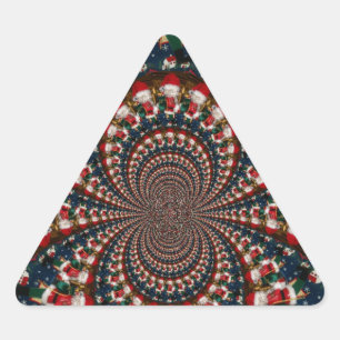 Holiday Swirls: Retro Christmas Art Stationery Set Triangle Sticker