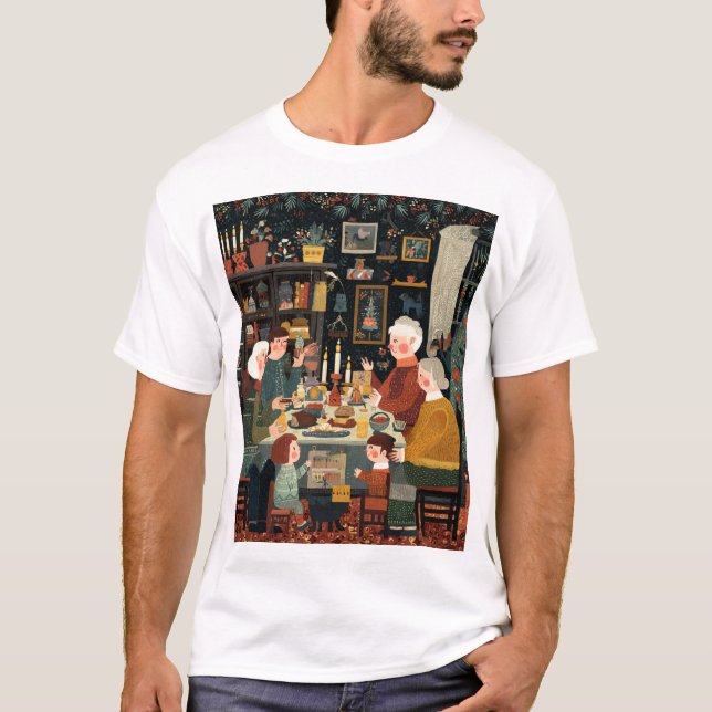 Holiday Table – A Cozy Family Feast T-Shirt (Front)
