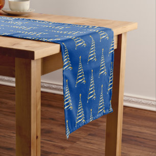 Holiday Table Runner-Gold Tree Short Table Runner