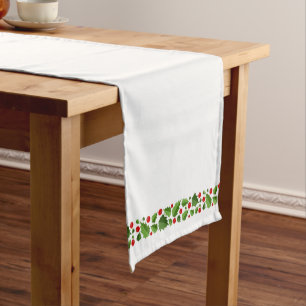 Holiday Table Runner-Holly Garland Short Table Run Short Table Runner
