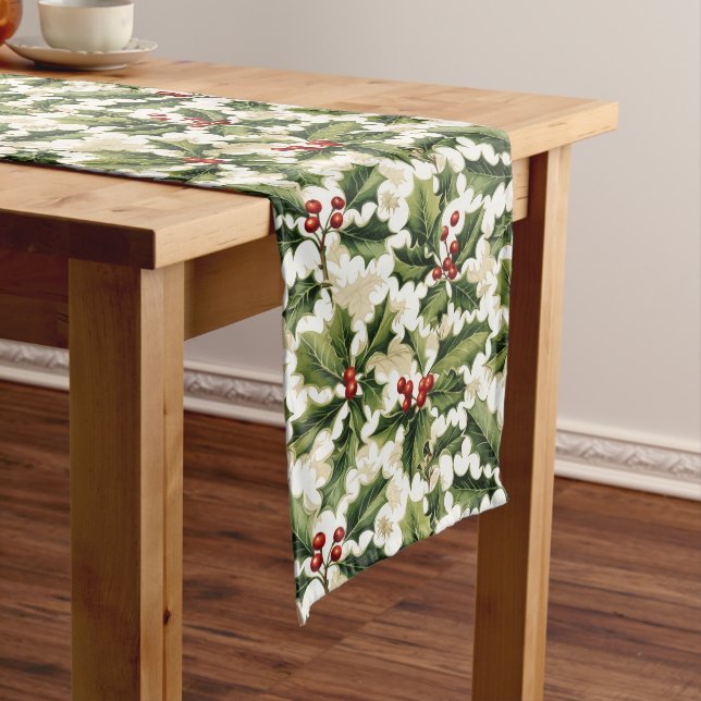 Holiday Table Runner-Holly    Long Table Runner (In Situ)