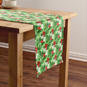 Holiday Table Runner-Holly   Medium Table Runner