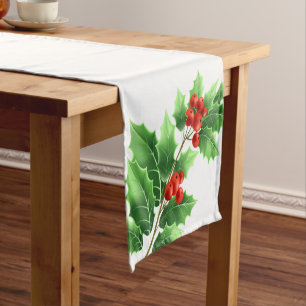 Holiday Table Runner-Holly Short Table Runner