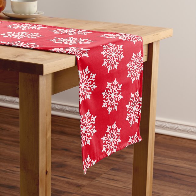 Holiday Table Runner-Snowflakes Long Table Runner (In Situ)