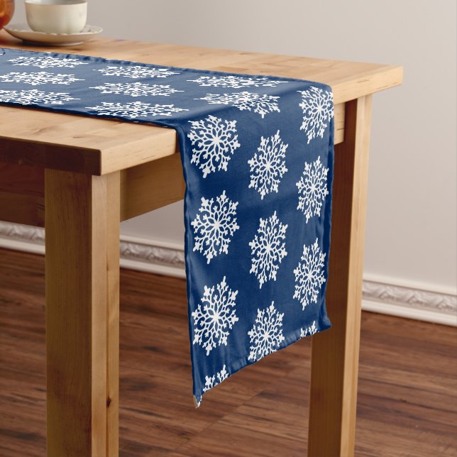 Holiday Table Runner-Snowflakes Medium Table Runner (In Situ)