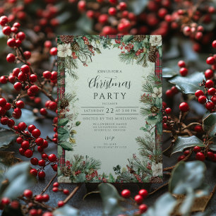 Holiday Tartan Christmas Invitation