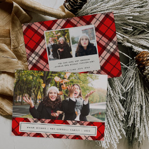 Holiday Tartan   Christmas Photo Card