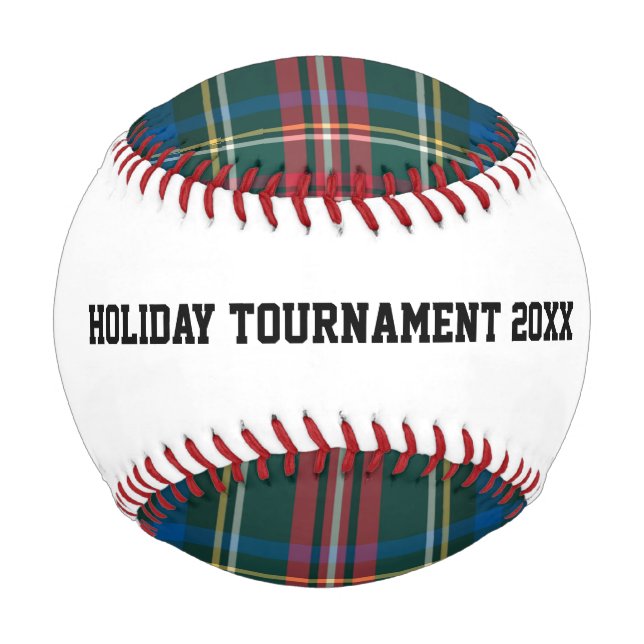 Holiday Tartan Plaid Baseball Tournament NAME YEAR (Back)