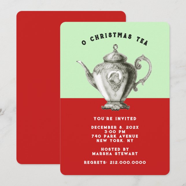 Holiday Tea Invites (Front/Back)