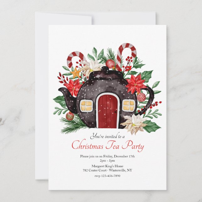 Holiday Tea Party Invitations (Front)