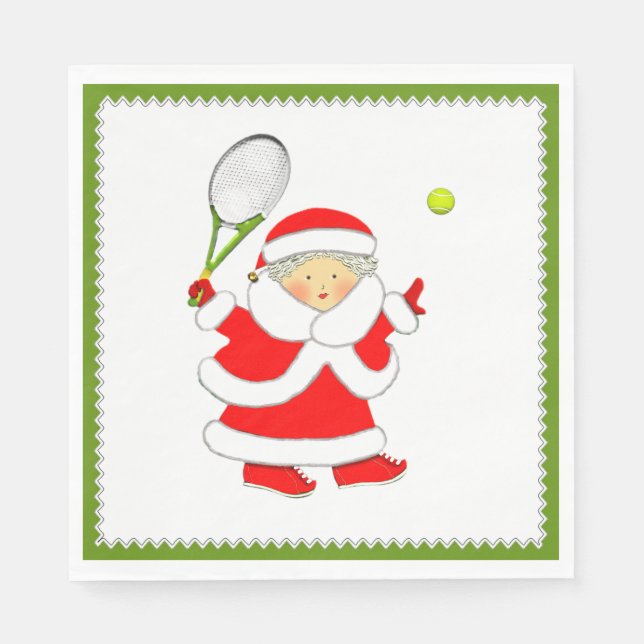 Holiday Tennis Party Napkin (Front)