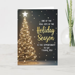 Holiday Thank You Card with Christmas Tree & Star