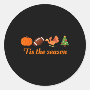 Holiday Thanksgiving Christmas Classic Round Sticker