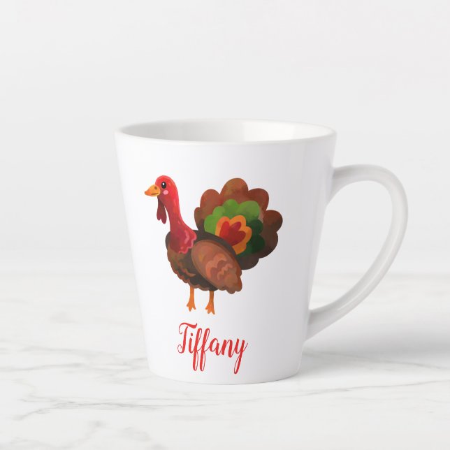 Holiday Thanksgiving Turkey   Latte Mug (Right)