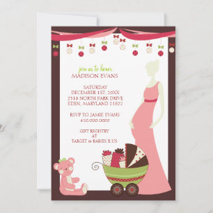 Holiday Theme Baby Shower Invitations {Baby Girl}