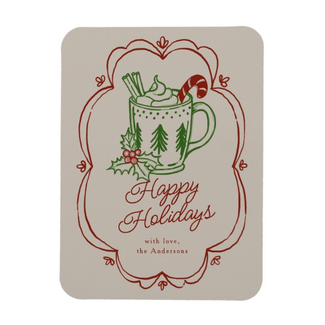 Holiday Themed Mug In Warm Colors Magnet (Vertical)
