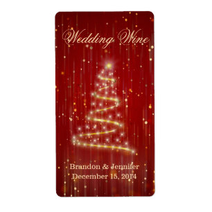 Holiday Themed Wedding Mini Wine Label