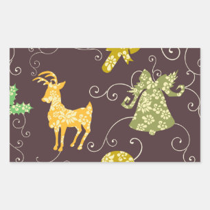 holiday things rectangular sticker