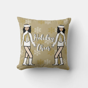Holiday Throw Pillow Gold / White #2