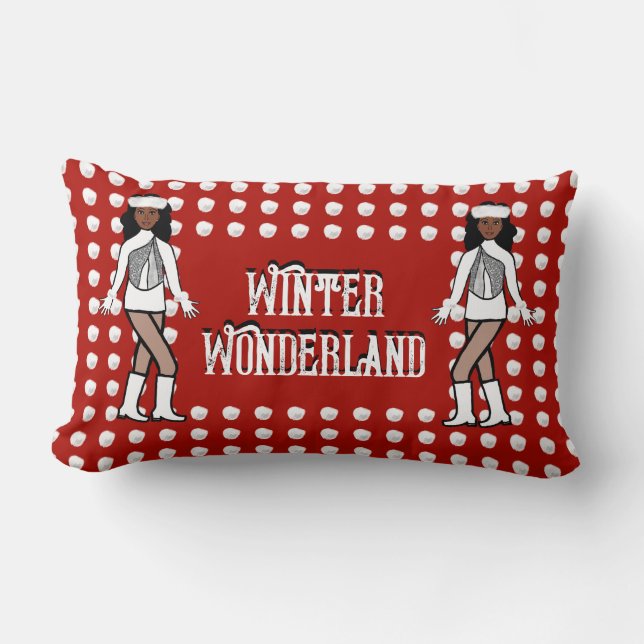 Holiday Throw Pillow Red/White/Silver (Front)